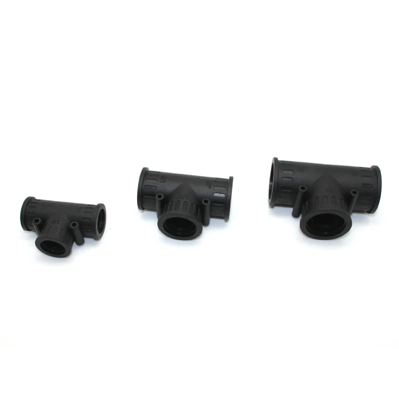T type three ways plastic pipe rubber joint fitting