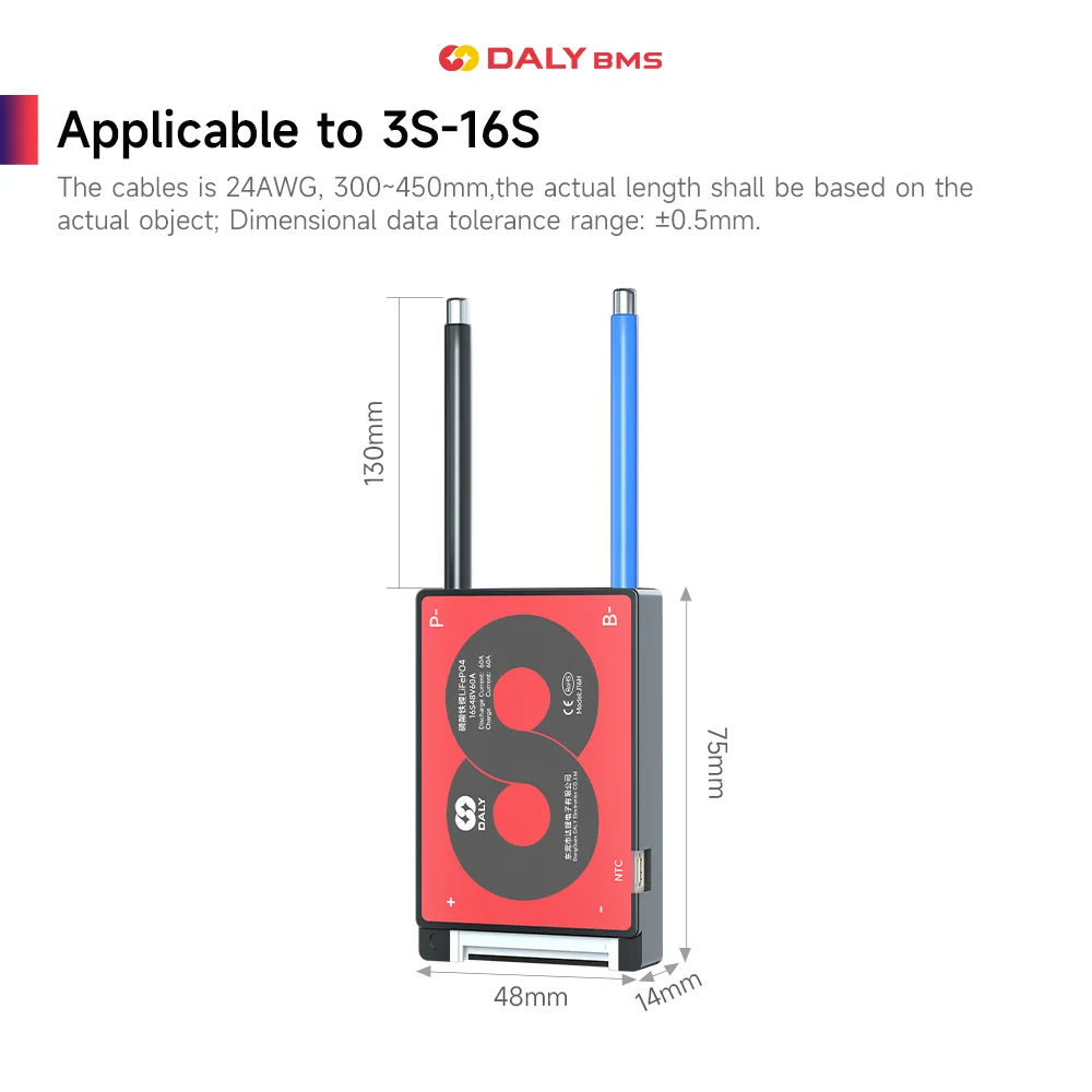 DALY H BMS 48V Hardware Standard Bms 40A 16S LFP for Scooter Ebike Tricycle Electric Bike Lifepo4 NTC