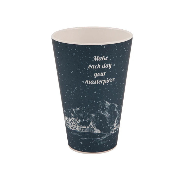 Custom Natural BPA Free ECO Biodegradable Reusable Custom Travel Bamboo Fiber Coffee Mug Cup