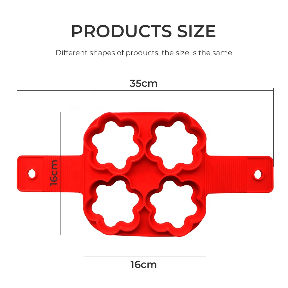 Egg Pancake Ring Nonstick Pancake Maker Mold Silicone Egg Cooker Fried Egg Shaper Omelet Moulds for Kitchen Baking Accessories