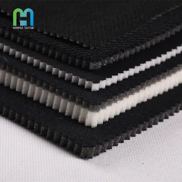 9MM Cheap Polyurethane Sponge Knit Polyester Laminated Pu Fabric Hot Fusible Interlining for Lumbar Traction Device
