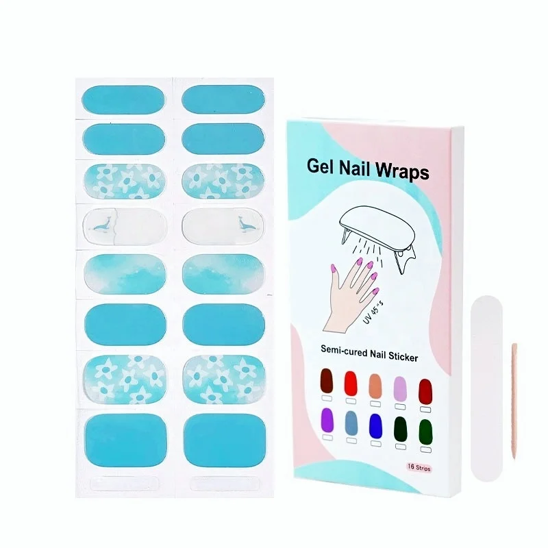 Корейские пользовательские гелевые наклейки для ногтей, нетоксичные стойкие полоски для ногтей