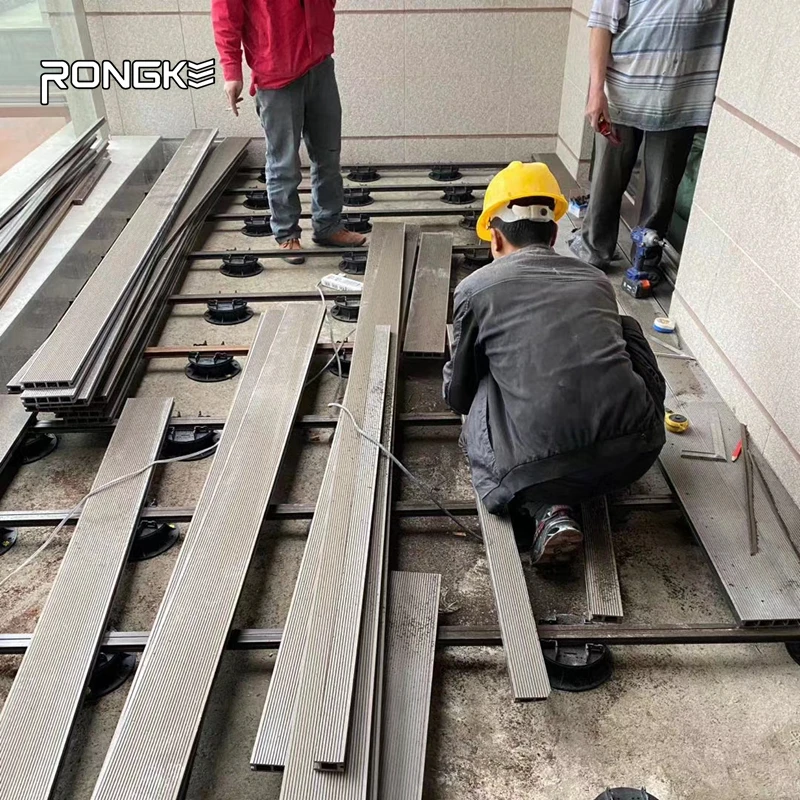 High quality outdoor waterproof square hole wood plastic composite wpc terrace flooring