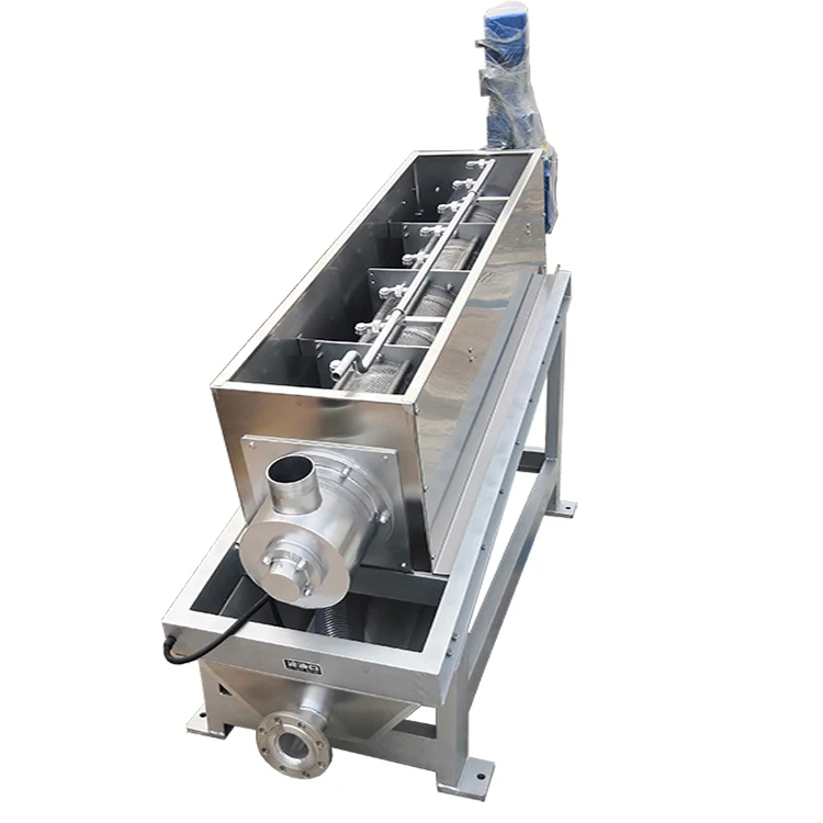 Sludge dewatering machine screw press for wastewater treatment