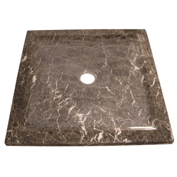 Черный мраморный камень душевой поддон для ванной комнаты