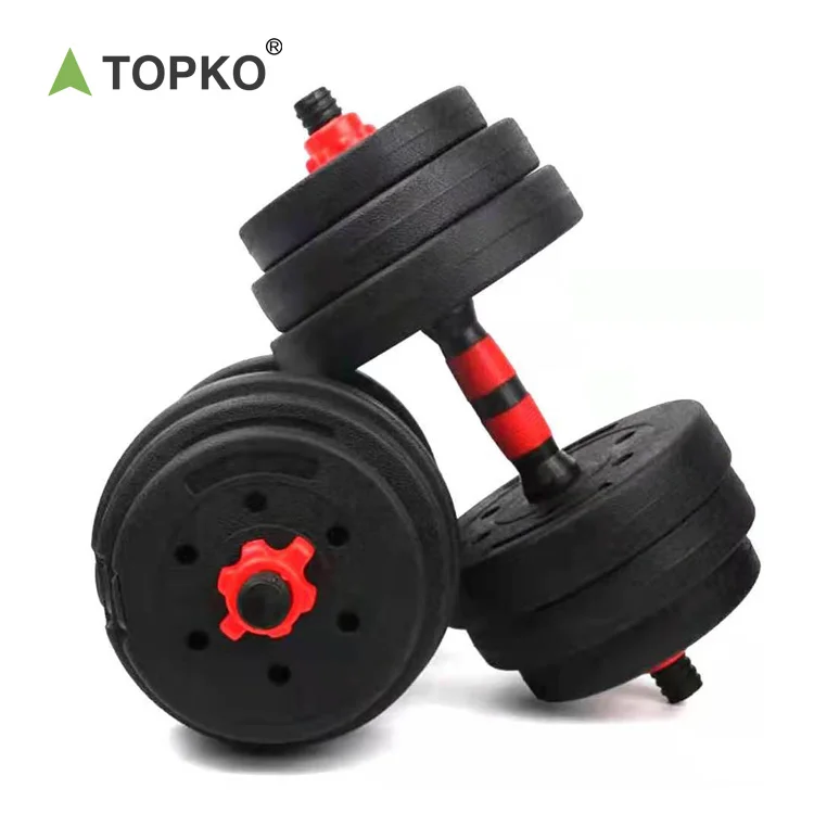 TOPKO Strength Training Cheap Factory Eco-friendly Fitness Free Weight Adjustable Cement Dumbbell