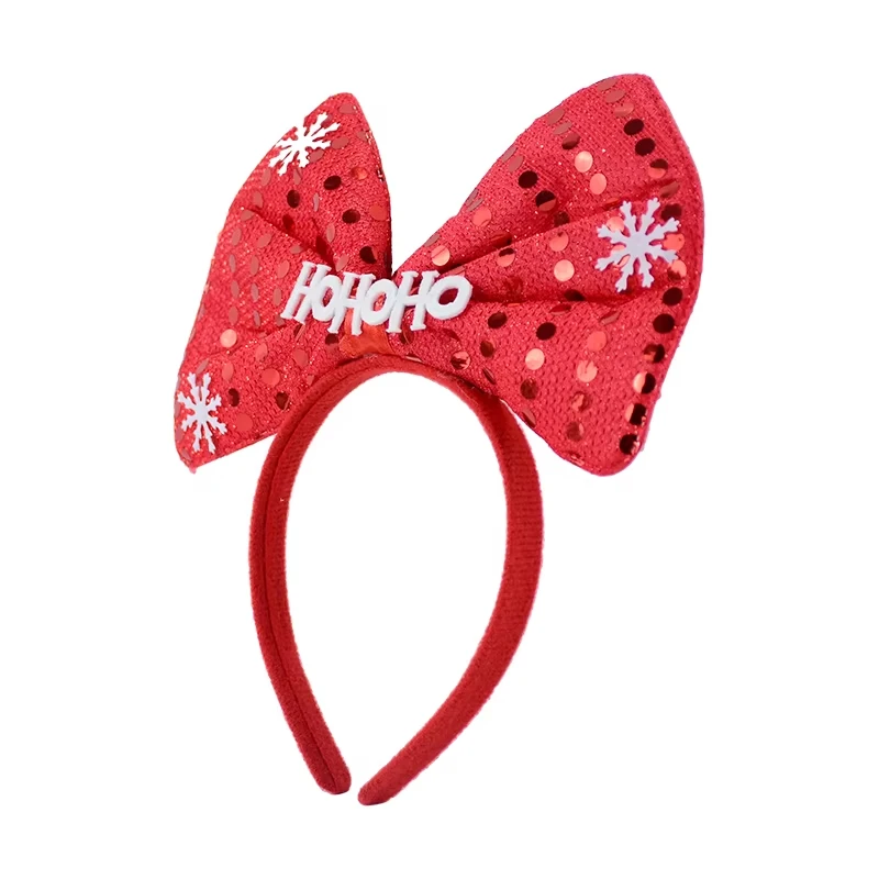 Christmas Headband with LED Lights Snowflake Xmas Tree Hair Band 2024 Christmas Decorations for Home Girls Women New Year Gifts