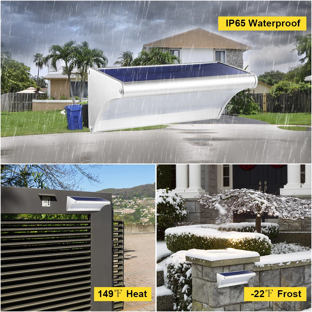 Outdoor Waterproof 4 Lighting Mode Solar Led Lamp Motion Sensor Garden Garage Porch Front Door LED Solar Wall Light