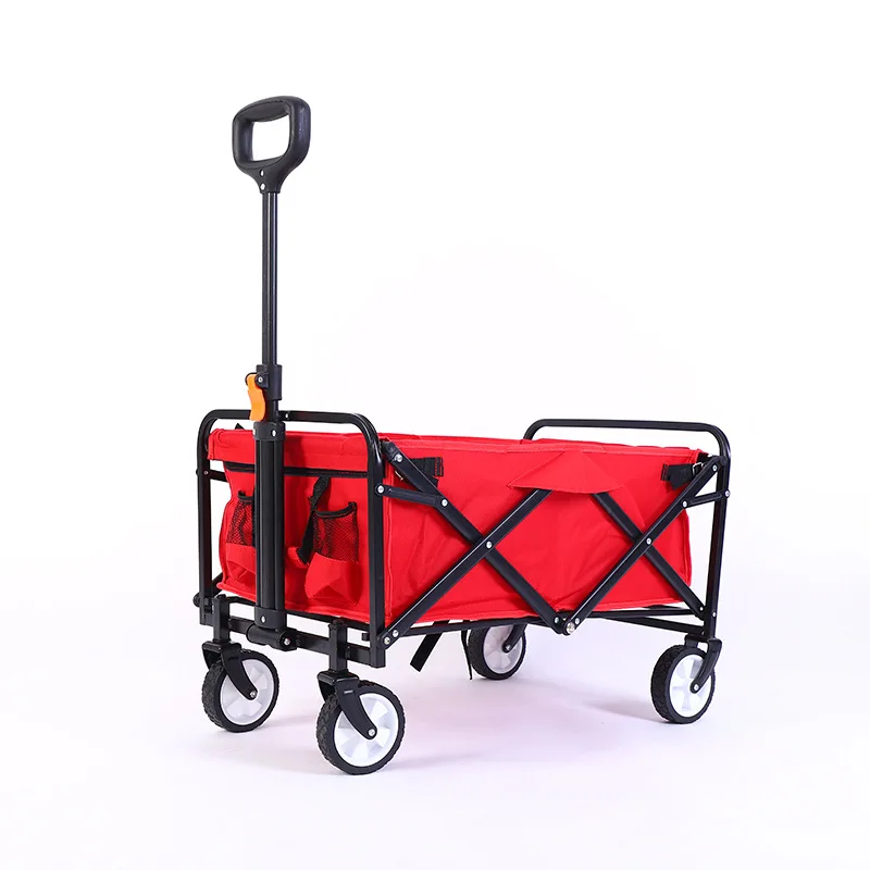 Outdoor Picnic Beach Camping Wagon Camping Cart Trolley Garden Collapsible Folding Utility Cart Wagon