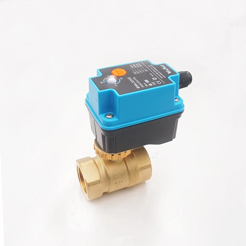 Winvall HVAC System 8s Electric 24V AC/DC Actuator Brass Valves 0-10V Mini Modulating Motorized Brass 2 Way Ball Valve