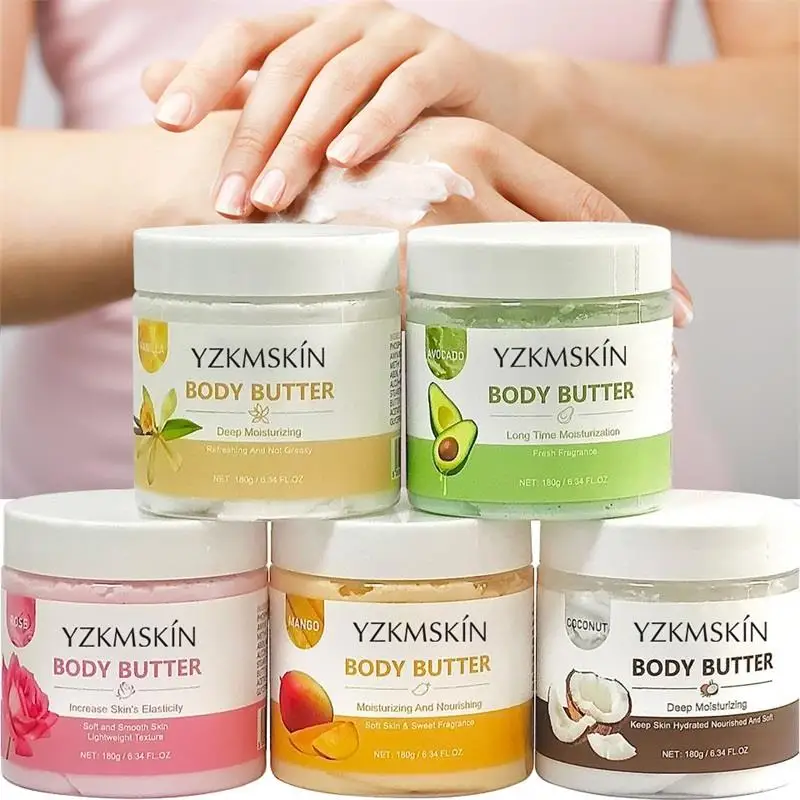 Private Label Vegan Custom Formula Natural Vanilla Moisturizing Shea Whipped Watermelon Cocoa Cream Rainbow Body Butter