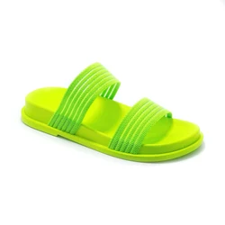 Soft Women Non-woven Slippers Neon Fluore Color Casual Women Shoes Outdoors Flat Ladies Sandals