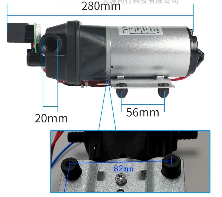 TYTXRV 24V 10L RV Water Pressure Diaphragm Pump with 80A Relay Caravan Camper Electric Mute Pumps