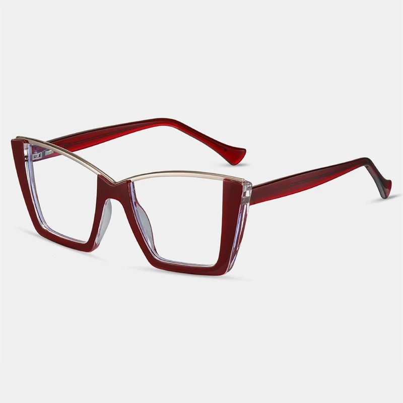 TR Acetate Trend Half Frame Reading Glasses Women Popular Spring Hinge Optical Presbyopic Eyeglass Square Transparent Spectacles