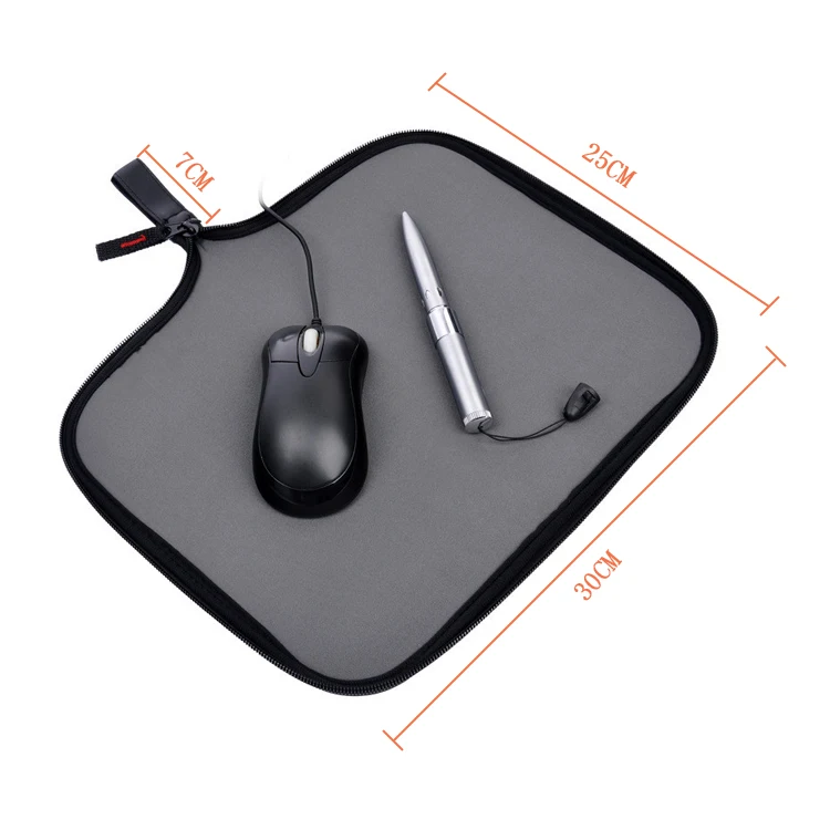 Unisex Neoprene Mouse Pad Zipper Personalized Design Ultimate Comfort Travel-friendly EVA Mouse Pad Bag Protect Carry Mouse Pad