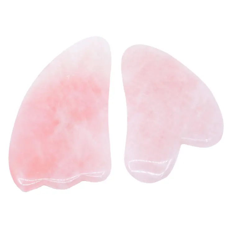 oem natural crystal jade massage rose quartz tool gua sha stone