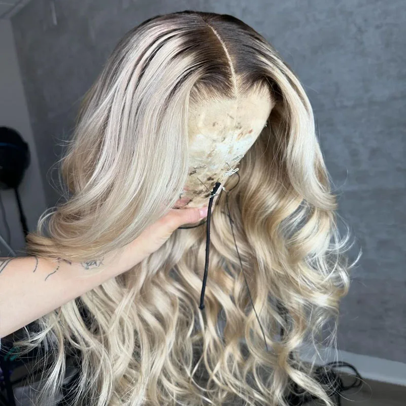 Platinum Blonde Lace Front Wigs Human Hair 100% Vietnamese Virgin Hair Glueless Full Frontal Wigs Pre Plucked Loose Wave Wigs