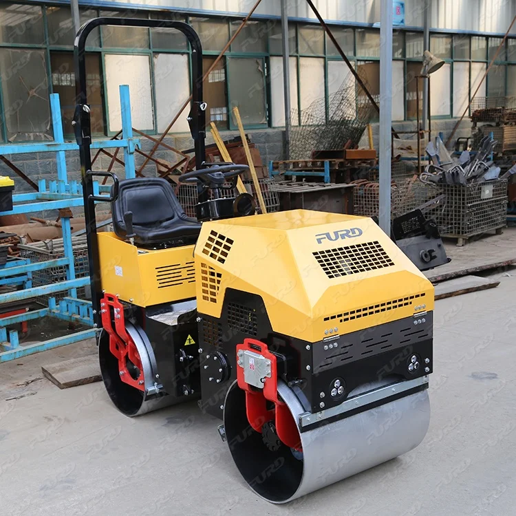 Double drum vibratory road roller soil compactor vibratory roller small drum asphalt roller for sale FYL-880