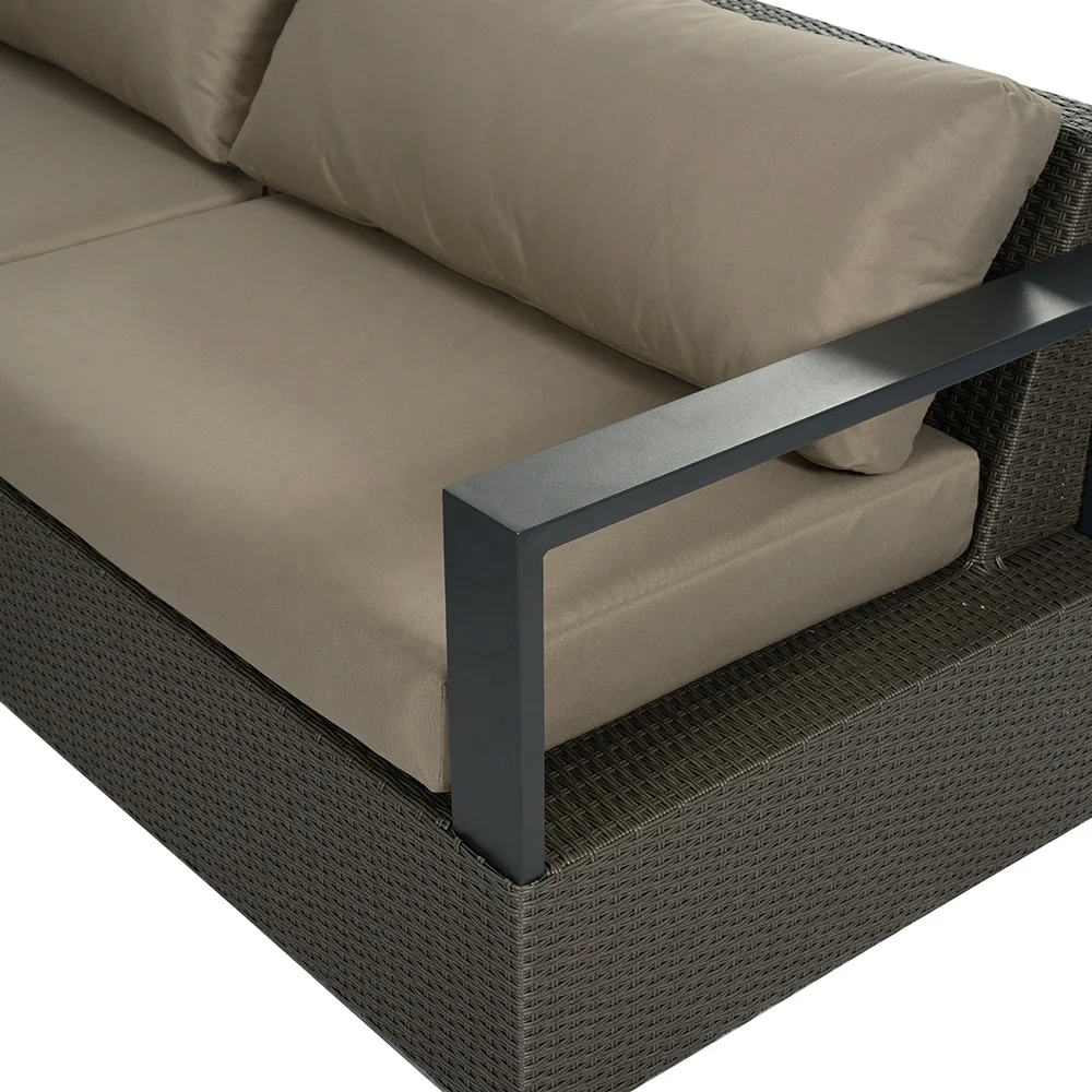 
Garden Furniture Rattan Outdoor Fabric Cushion Shelter Gazebo Sofa Set 