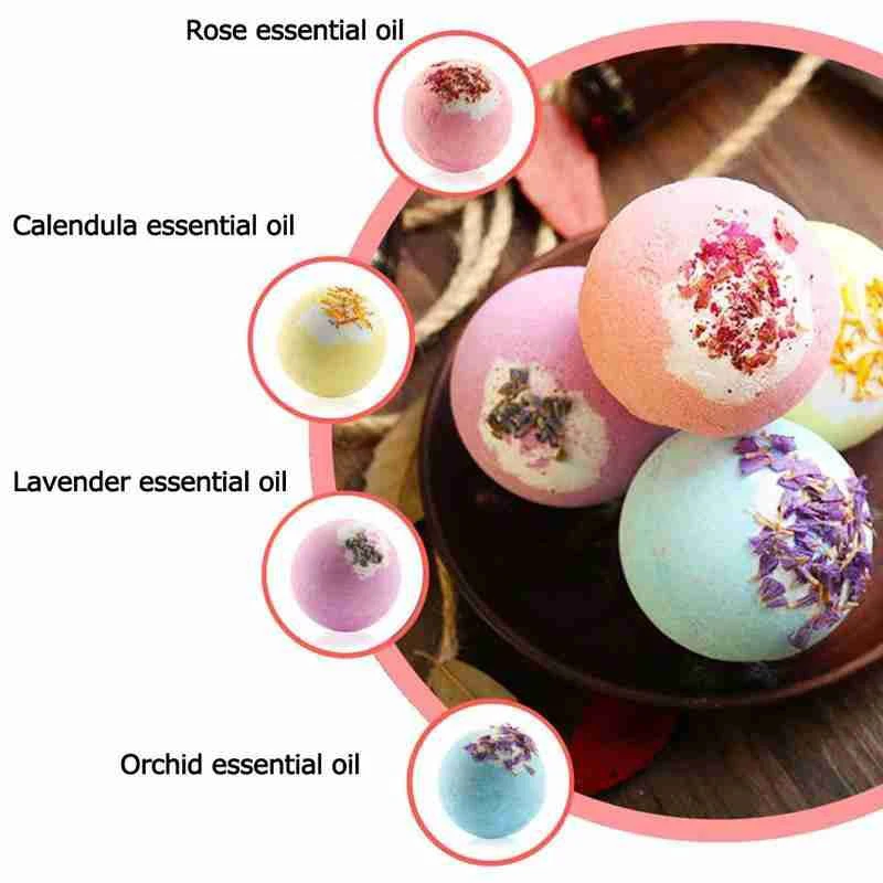 OEM Private Label Organic Bath salt ball Handmade SPA Salt Soap Bubble Shower Bombs Ball Body Cleaner