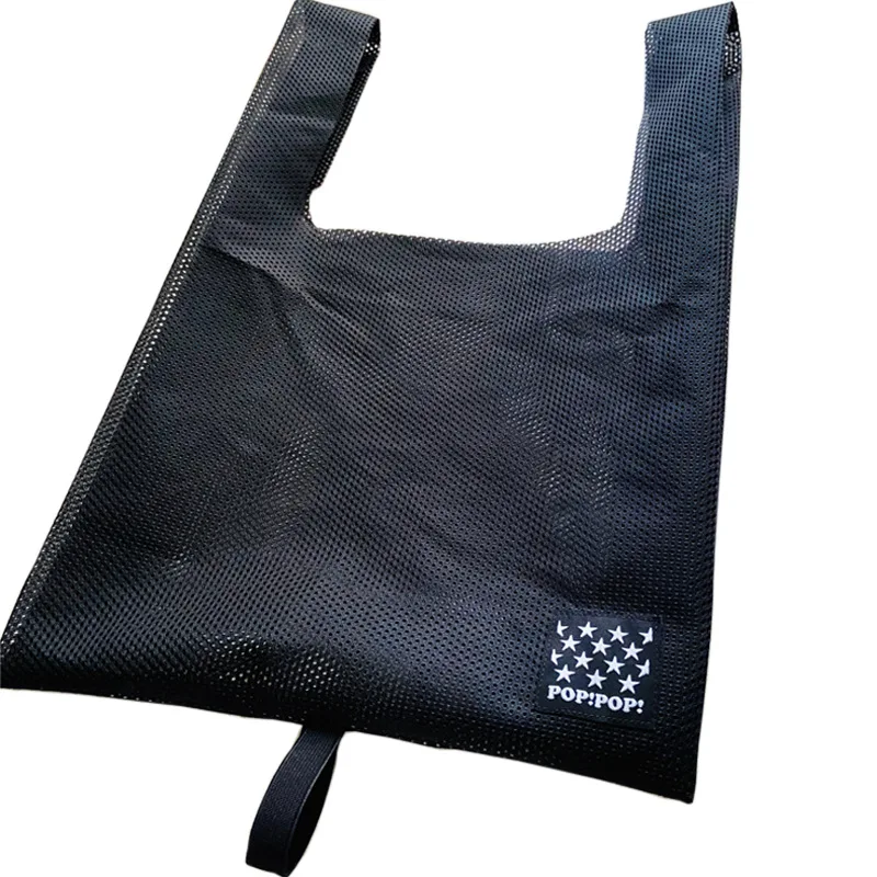 New personalised folding shopping mesh bags biodegradable washable mesh net shopping bag for fruit vegetable