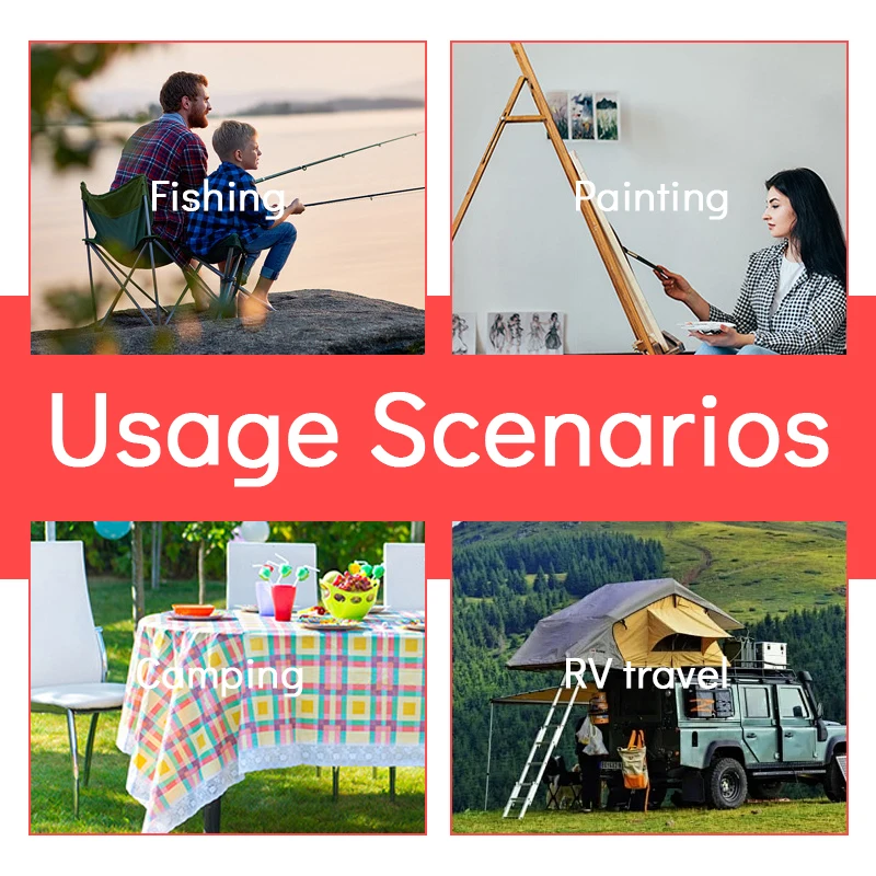 Outdoor Double Heating Pad High Back Picnic heat chair Folding chairs Camping Fishing Chair with Cooler Bag