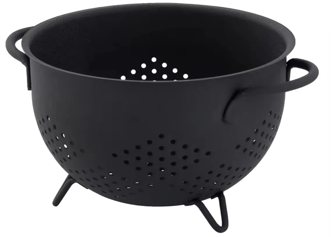 Custom Metal Colander Noodle Pasta Food Drain Basket Strainer Space Saver Sink Drain Basket For Kitchen