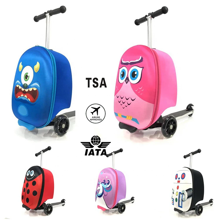 19 Inch cheap children travel suitcase kids trolley luggage bag with small EVA folding wheels