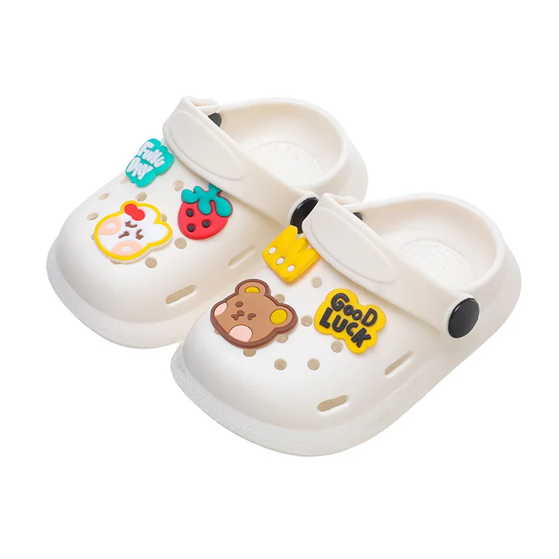 Children Clogs Outdoor Beach Cartoon bear Kids Summer Sandal non-slip soft baby slipper for kids wholesale baby boy slippers