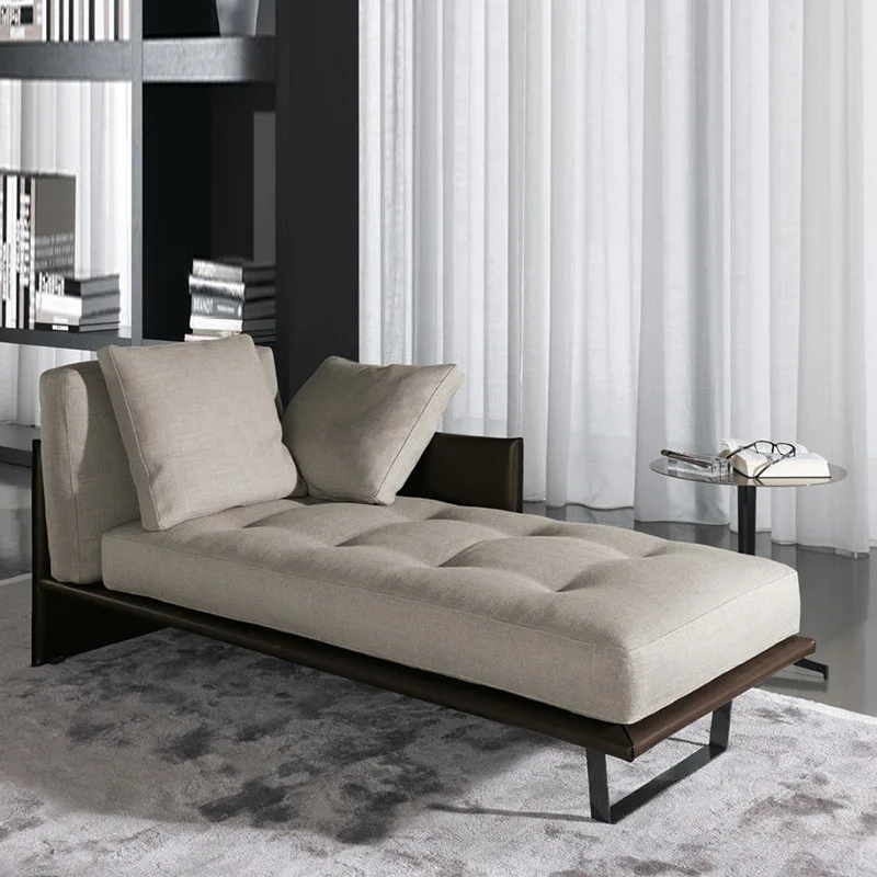 Fashionable light color cloth art sofa Italian minimalist living room arc corner combination living room sofa Chaise