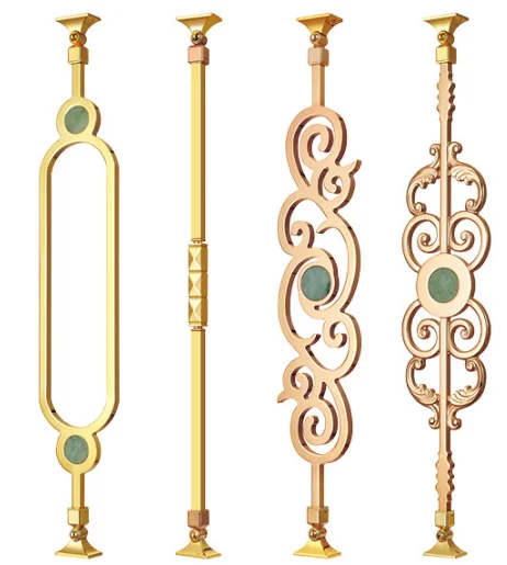 May Popular Luxury Real Brass Original Color Stair Railing Design