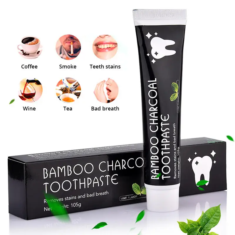 Charcoal Teeth Whitening Toothpaste Natural Formula Herbal Toothpaste Bamboo Toothpaste Charcoal Eco- Friendly Home Hotel Use