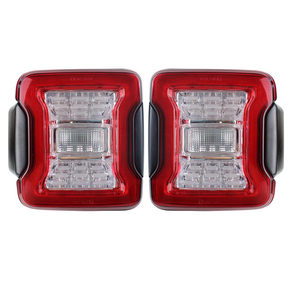 Atubeix 2Pcs USA Version Turn Signal Light Used for Jeep Wrangler JL 18-19 Red LED Tail Lights Rear Break Reverse