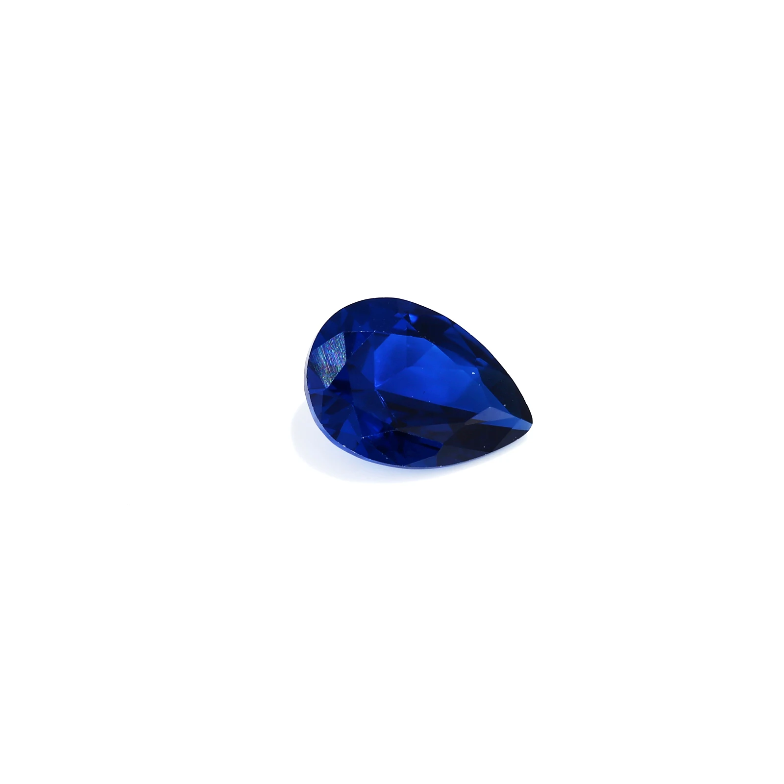 Megan wholesale Synthetic Corundum 7Mm Pear Cut 34# Sapphire fancy deep Blue Gemstones Synthetic Corundum Rough jewelry making