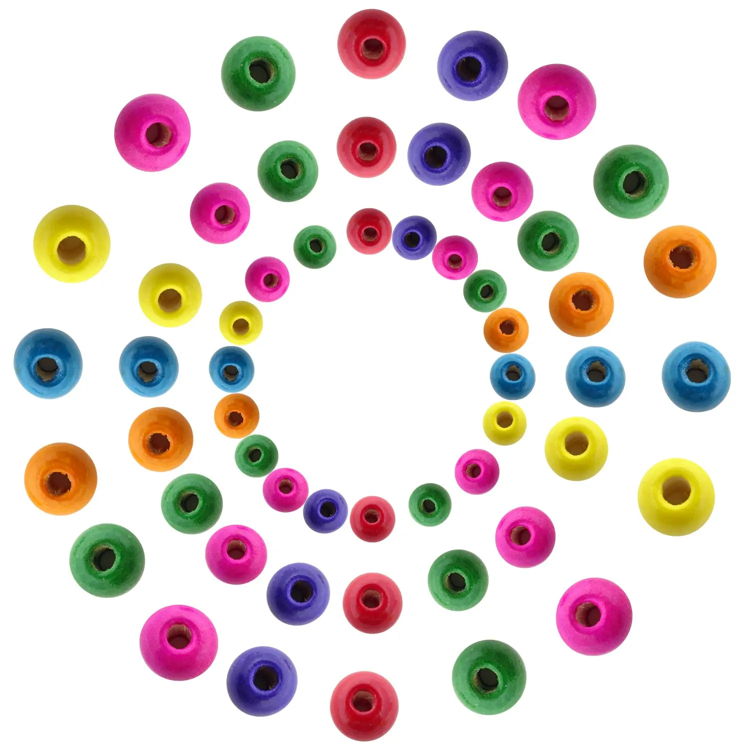 Natural Bulk Round Colorful Craft Round Rosary Beads Wood Beads For Jewelry Making