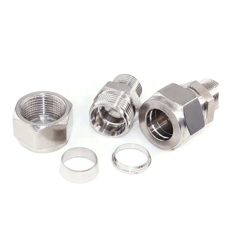 3/8 1/4 BSPT Stainless Steel Tube Fitting Inoxidable Union Instrument Fitting Swagelok Male Connector Union Compression Fitting