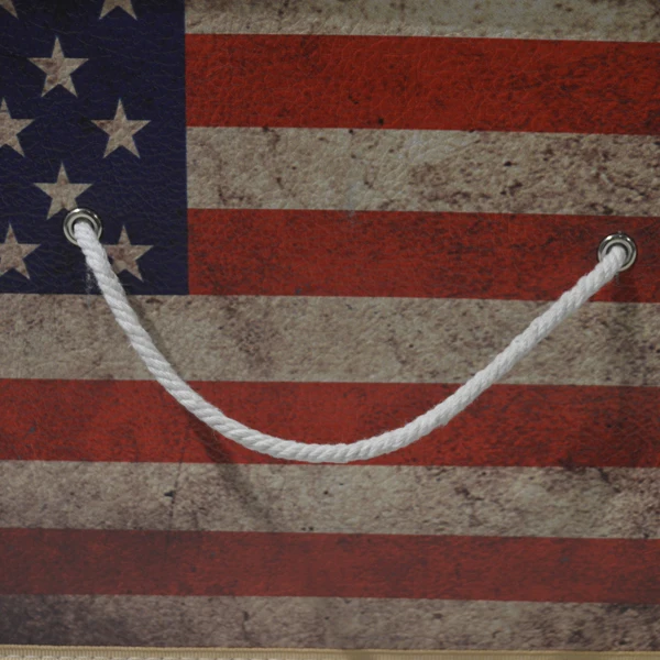 Leather printing collapsible toy storage box with lid