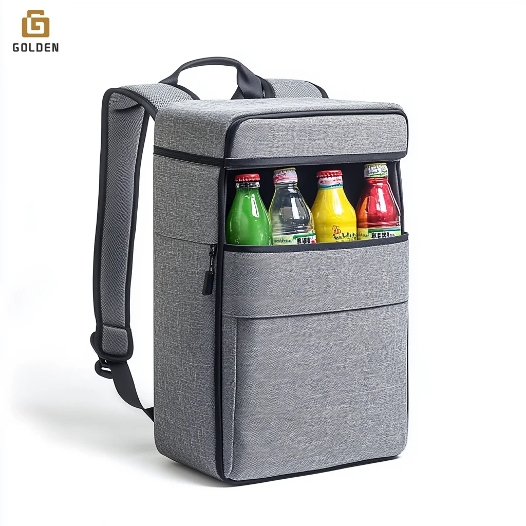 Golden 2024 Camping Isolat Cooler Backpack Bag Travel Heavy Duty Bike Food Delivery Bag Backpack For Bicycle Cycling Picnic