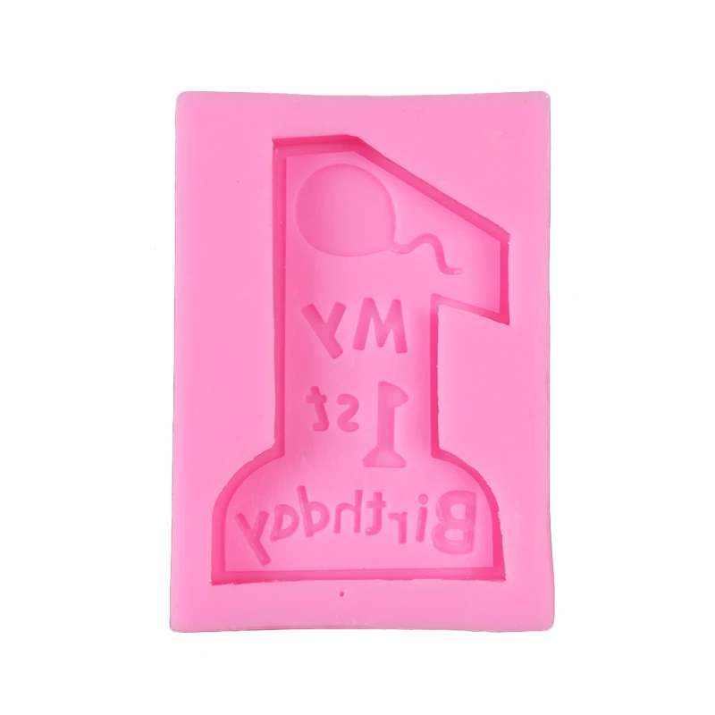 
Number Shape Customized Baby Birthday One Year Silicone Mould 3D Fondant Cake Decoration Tools Candle Candy Soap Mold 