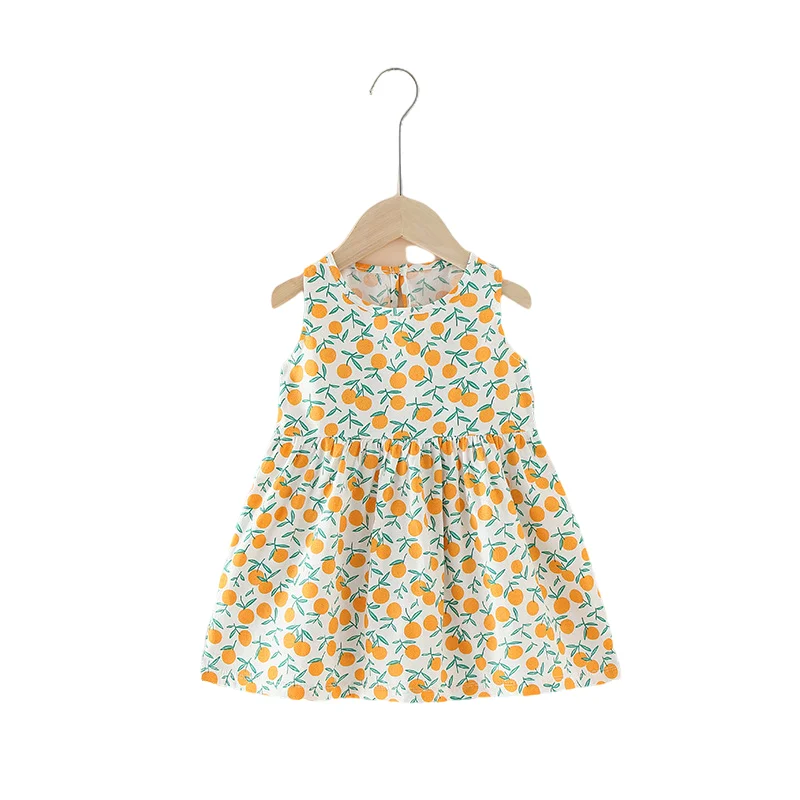 Summer Toddler Girls Dresses Kids clothing Sleeveless Cute Print Flower Girl Dress Kids Birthday dresses for girls
