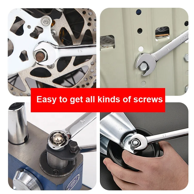 High Quality Durable wrench Large size dual-purpose spanner Industrial combination wrench with ratchet gear