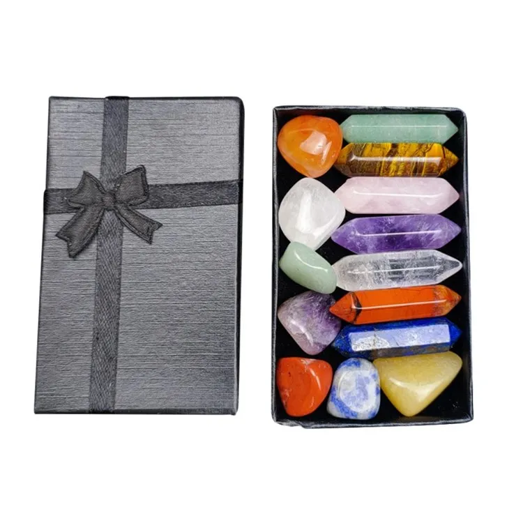 Chakra Healing Stone Set Reiki Yoga Meditation Healing Balancing Irregular Crytal 7 Chakra Kit With Gemstones Pendant Necklace