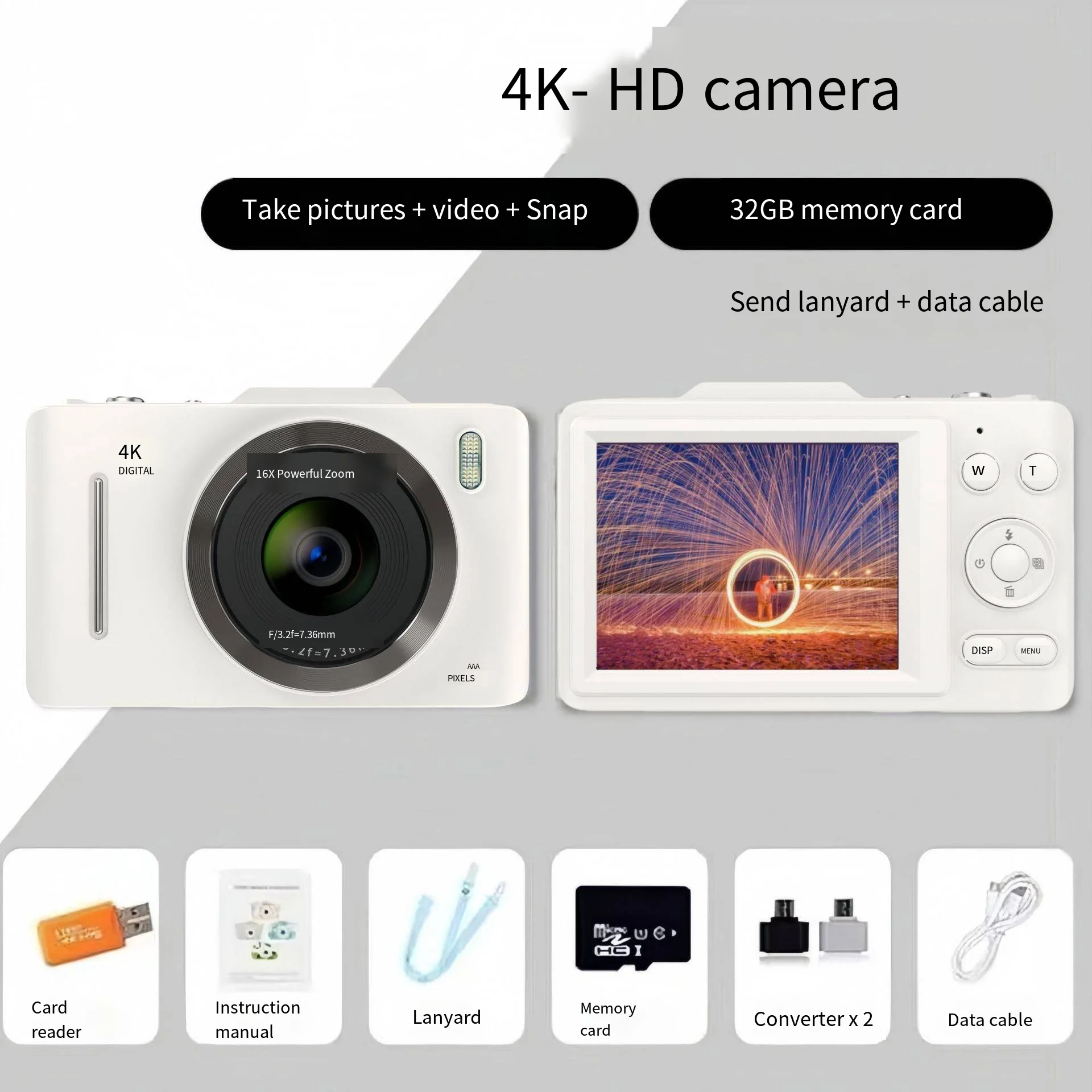 4K HD digital ccd camera Student Party Travel entry level camera Retro portable card machine
