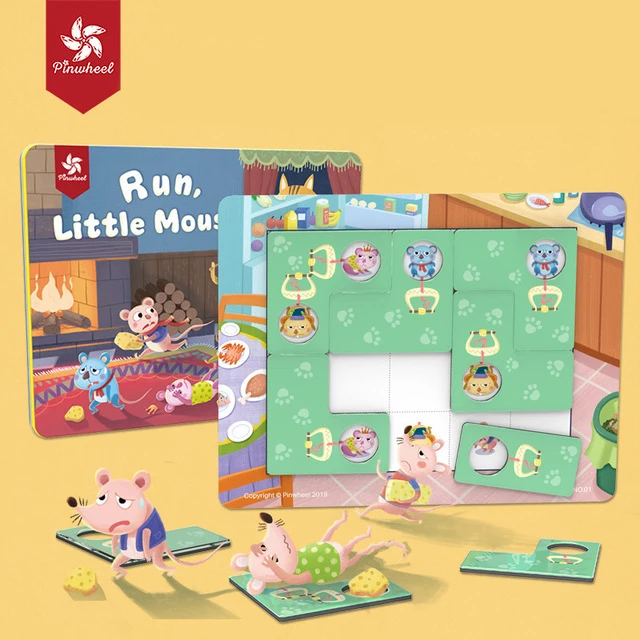 Pinwheel Kids Magnetic 3D Maze Puzzle Toy Parent-child Game Table Run Little Mouse Board Game