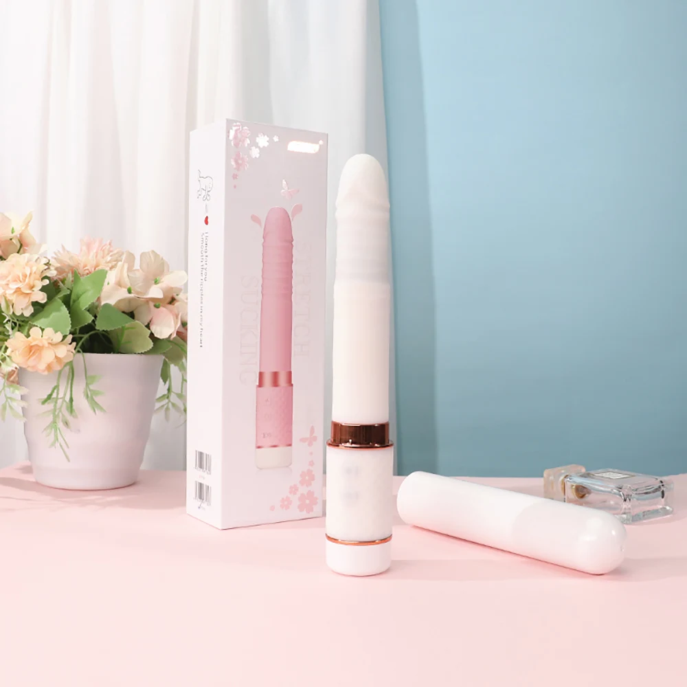 Wholesale Adult Products Heating Double Sided 10 Frequency Mode Sucking Telescopic Mini Vibrator For Women