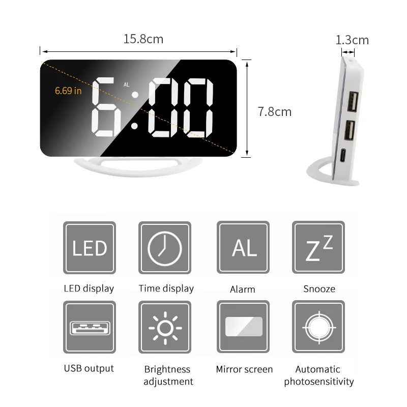 Oclock Wall For Mirror Clock Alarm Amazing Digital Office Clocks Gadgets Rotating Decorations Mount Light Custom Multi