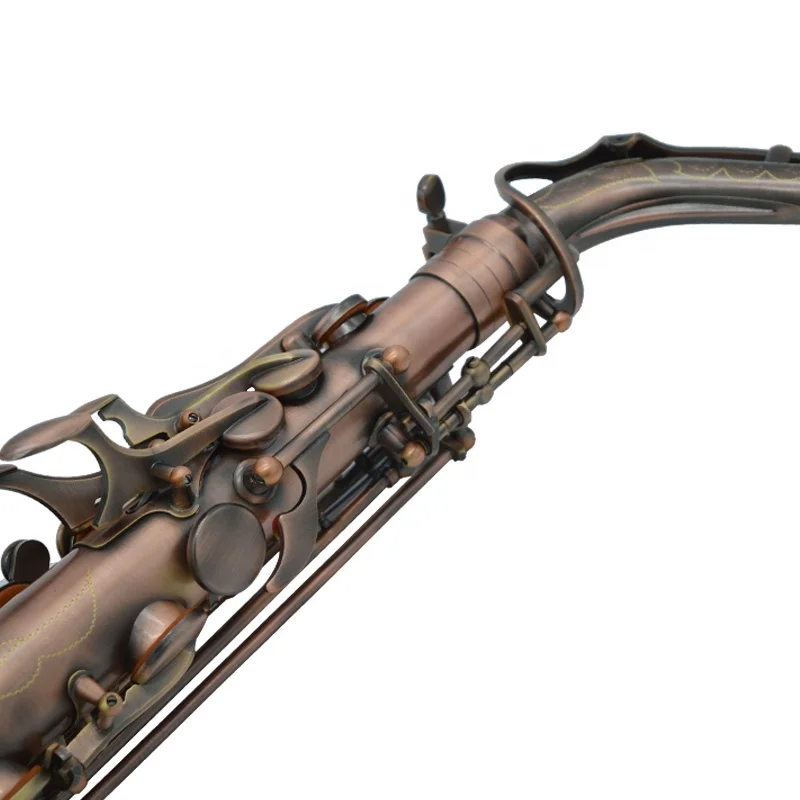 Professional alto saxophone instrument antique red bronze