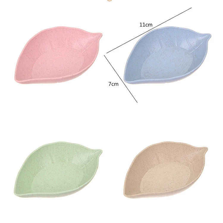 Eco-Friendly Wheat Straw Kitchen Tableware Seasoning Sauce Dish Snack Dessert Plate Sushi Flavor Tray for Food Use