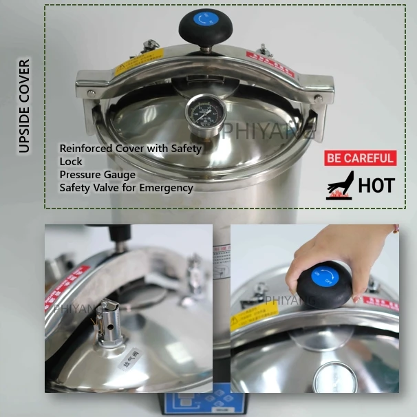 24L Portable Pressure Steam Sterilizer High Pressure High Temperature Steam Retort Autoclave