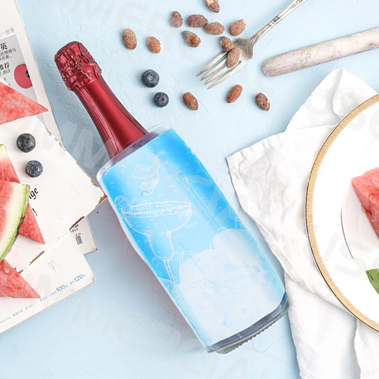 Summer wine cooler freezer cooling long  time reusable mini wine fridge bottle gel PVC material